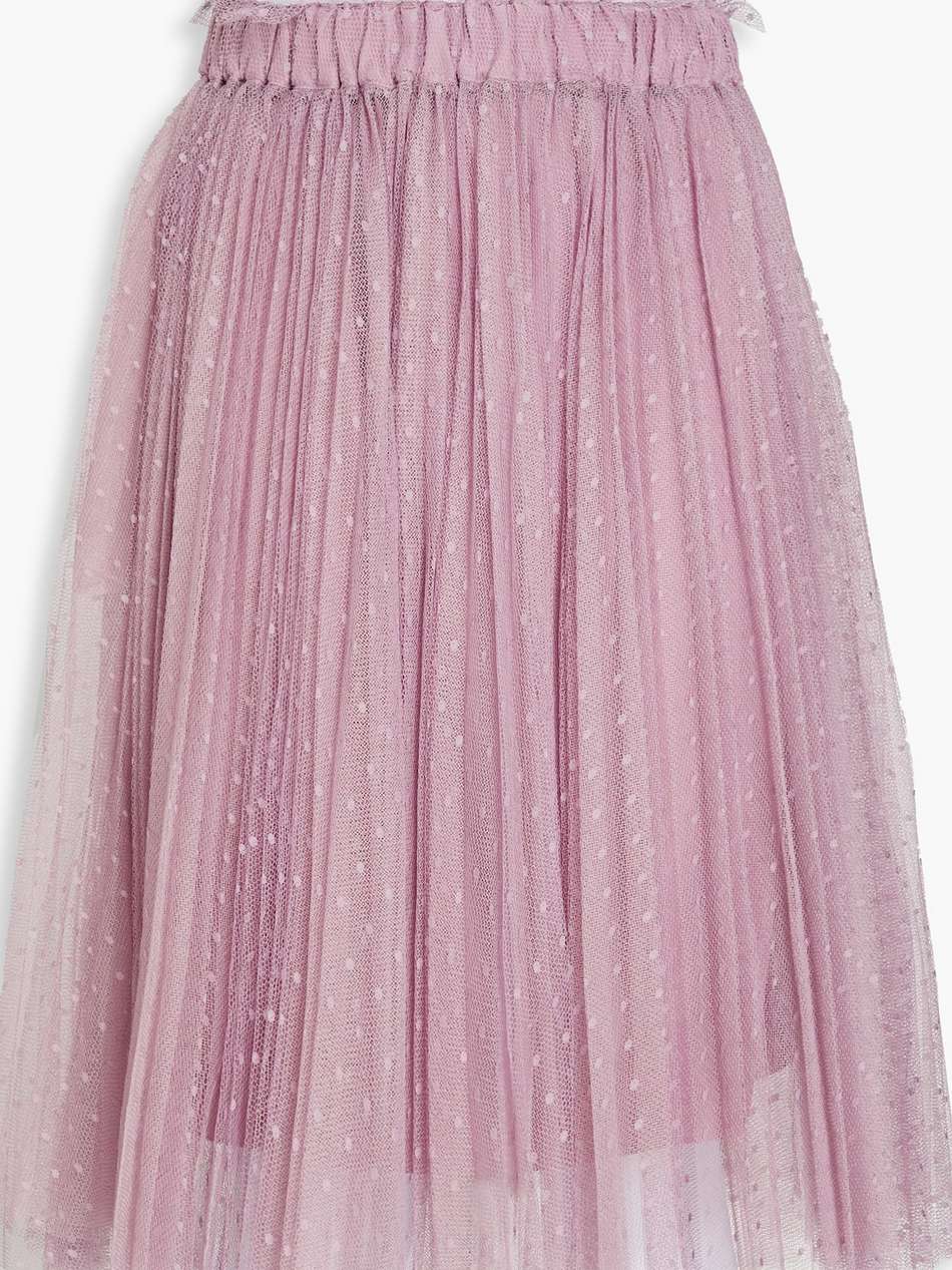 pleated point d'esprit midi skirt