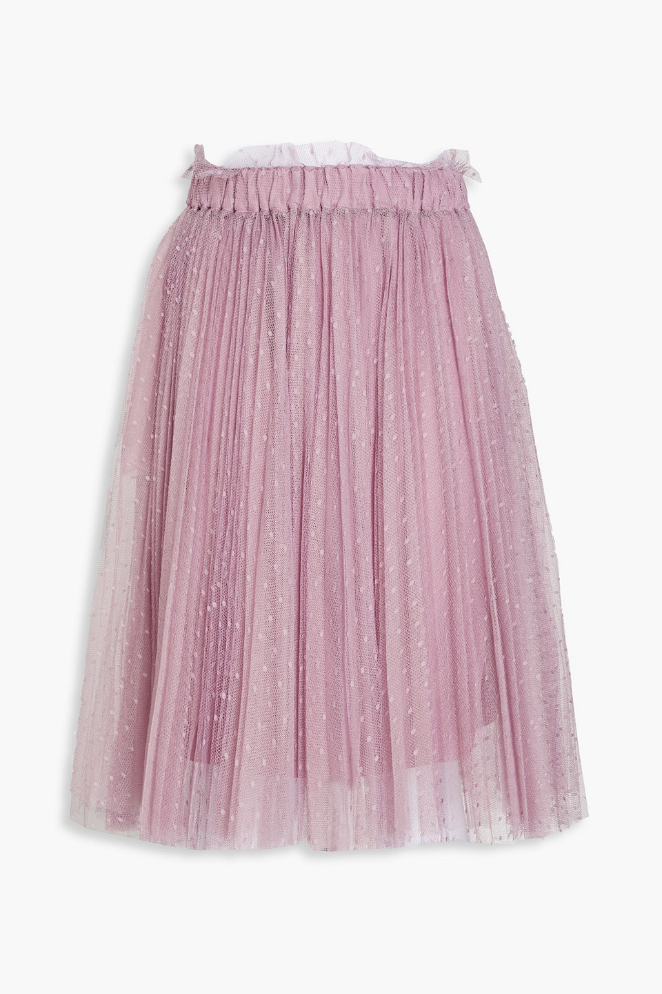 Red Valentino Pleated Point D'esprit Midi Skirt In Pink