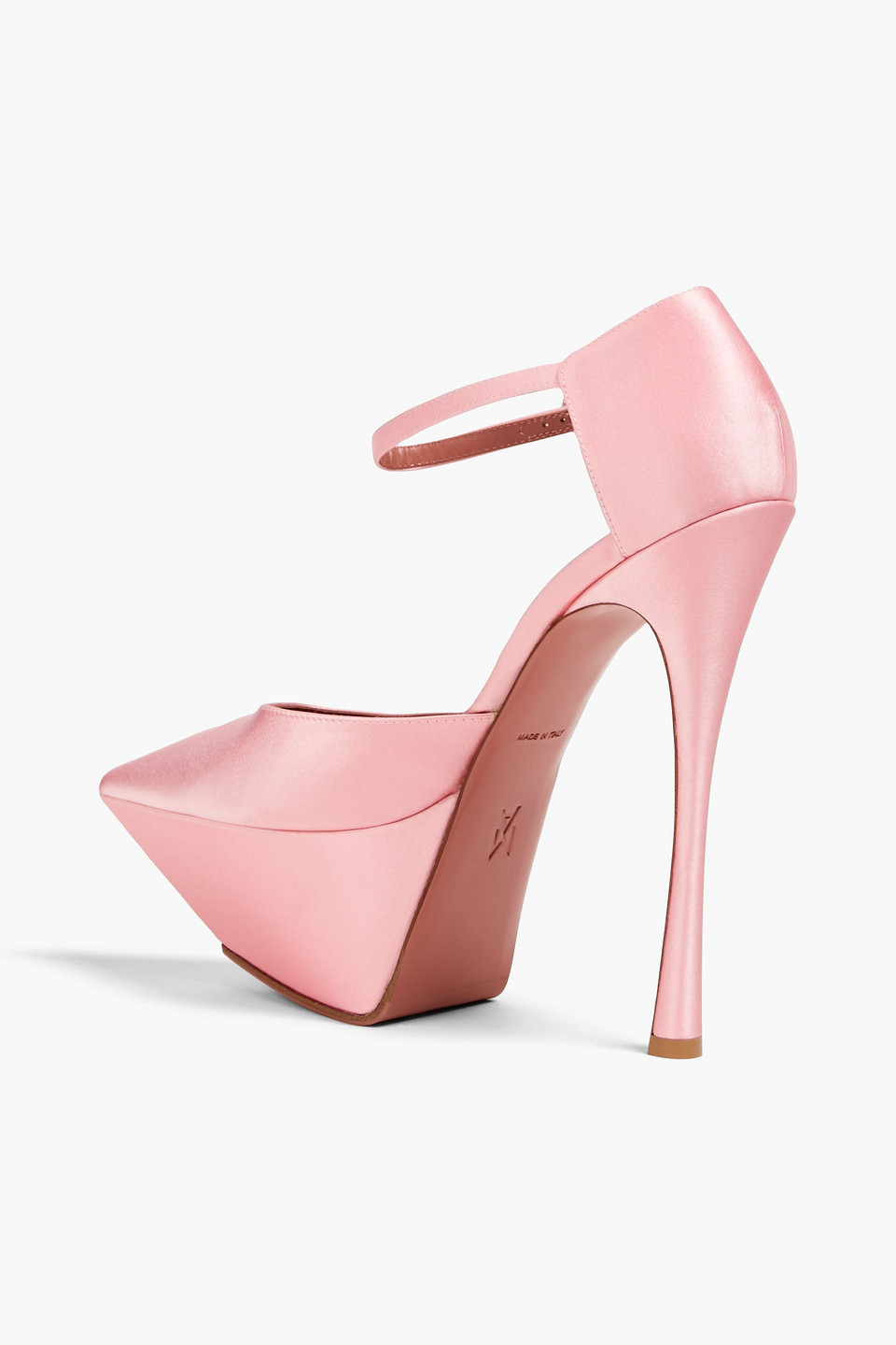 AMINA MUADDI SATIN PLATFORM PUMPS 