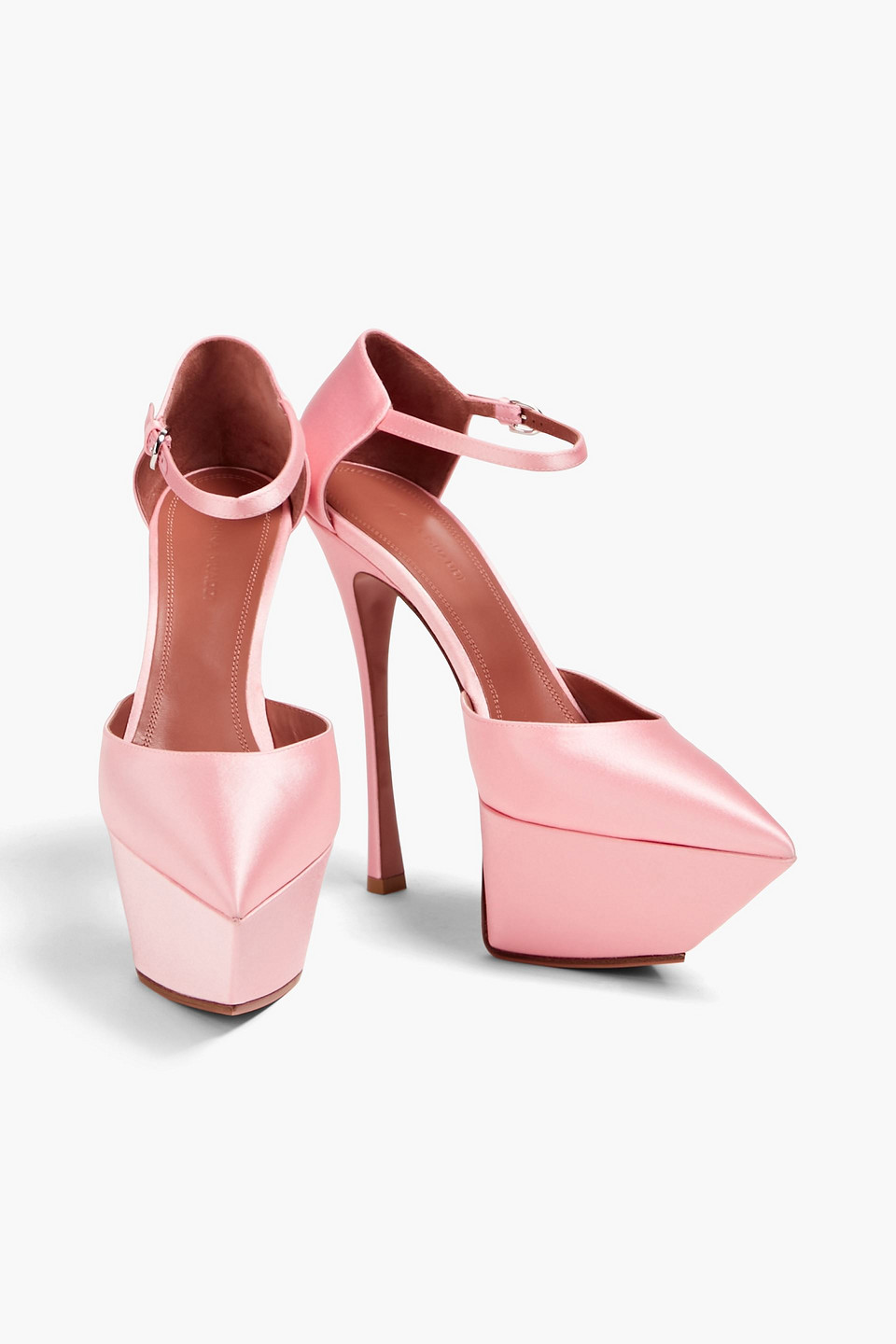 AMINA MUADDI SATIN PLATFORM PUMPS 