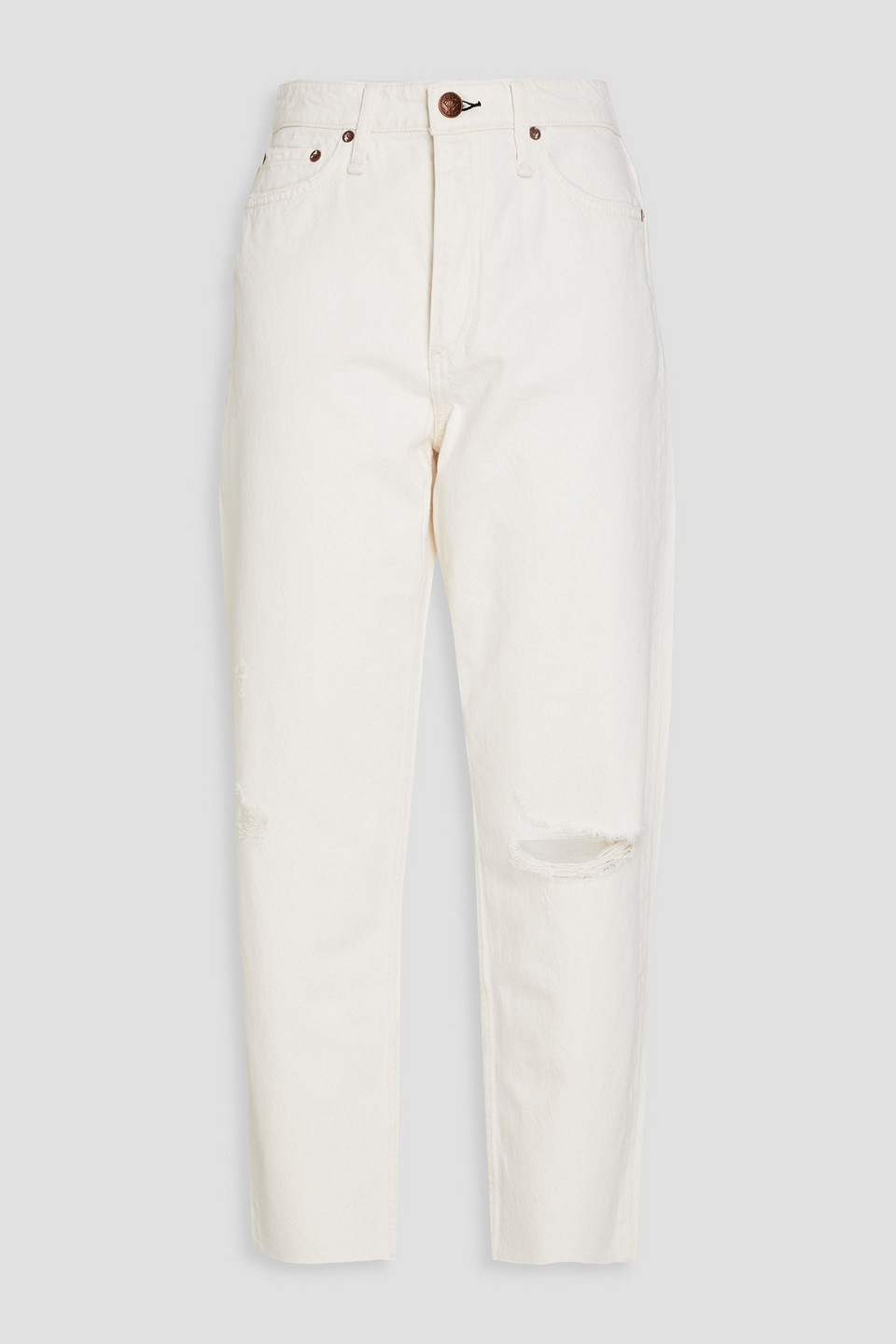 RAG & BONE ALISSA DISTRESSED HIGH-RISE STRAIGHT-LEG JEANS