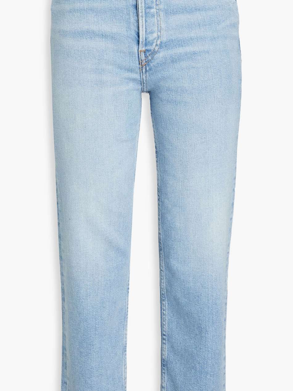 cropped high-rise straight-leg jeans