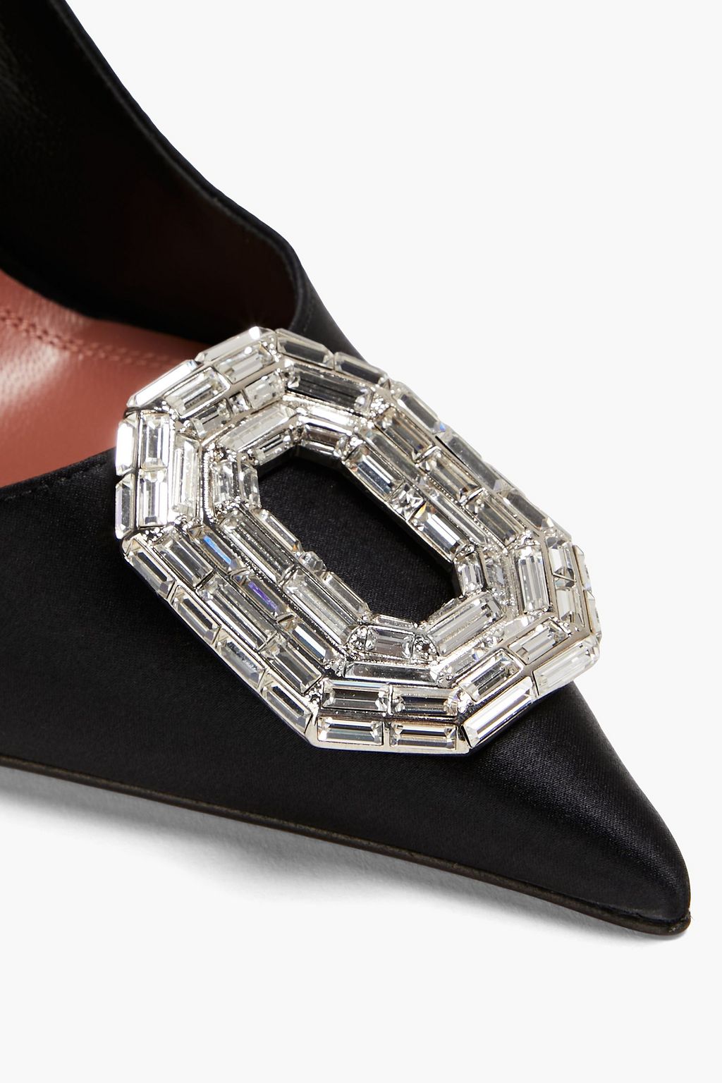 AMINA MUADDI Camelia crystal-embellished satin pumps