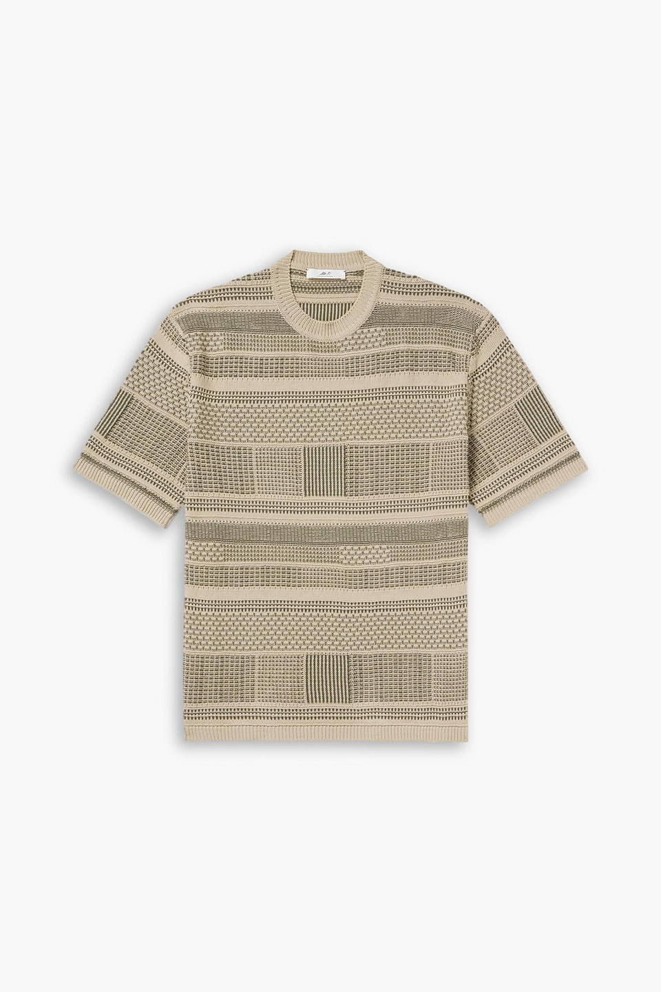 mr p. - jacquard-knit cotton t-shirt - neutral - xl