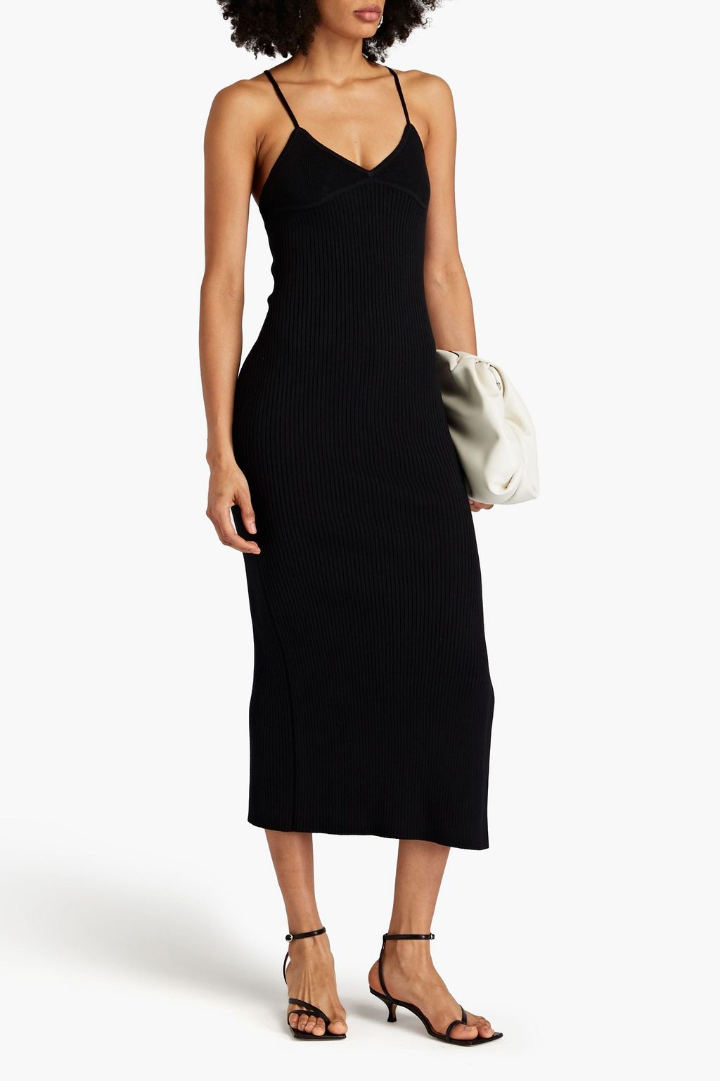 ANNA QUAN Ribbed cotton-blend midi dress