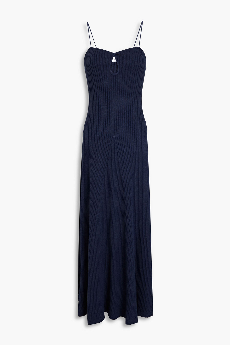 ANNA QUAN - Cutout ribbed cotton midi dress - Blue