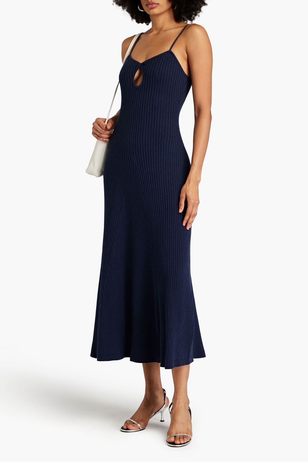 ANNA QUAN Cutout ribbed cotton midi dress