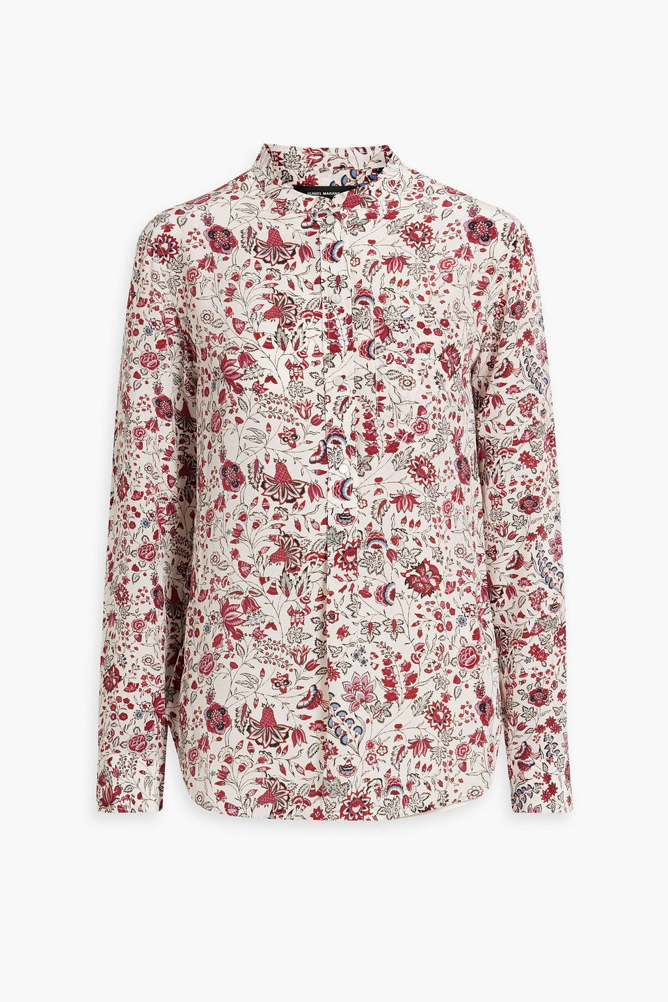 Isabel Marant Gemma Floral-print Silk Crepe De Chine Blouse In Red