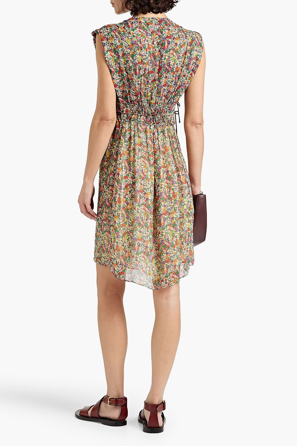 ISABEL MARANT OAXOLI FLORAL-PRINT SILK-GEORGETTE MINI DRESS