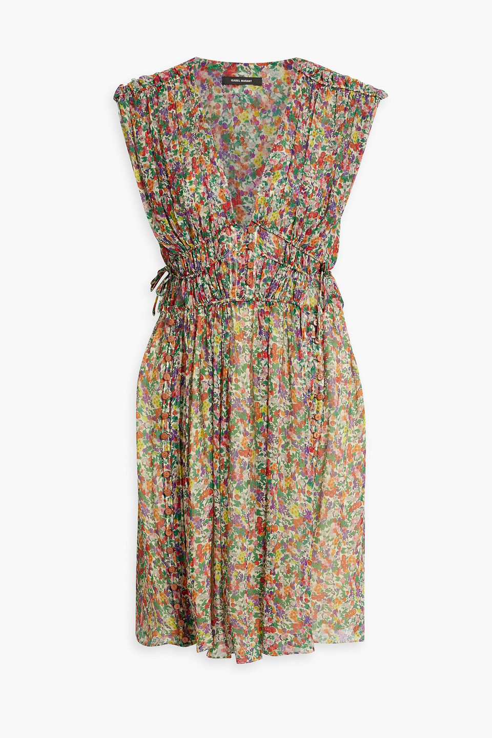 ISABEL MARANT OAXOLI FLORAL-PRINT SILK-GEORGETTE MINI DRESS