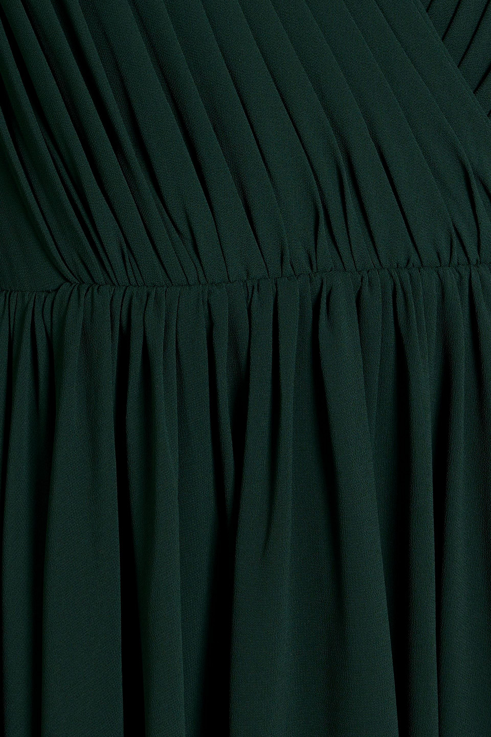 Mikael Aghal Pintucked Cutout Chiffon Midi Dress In Emerald