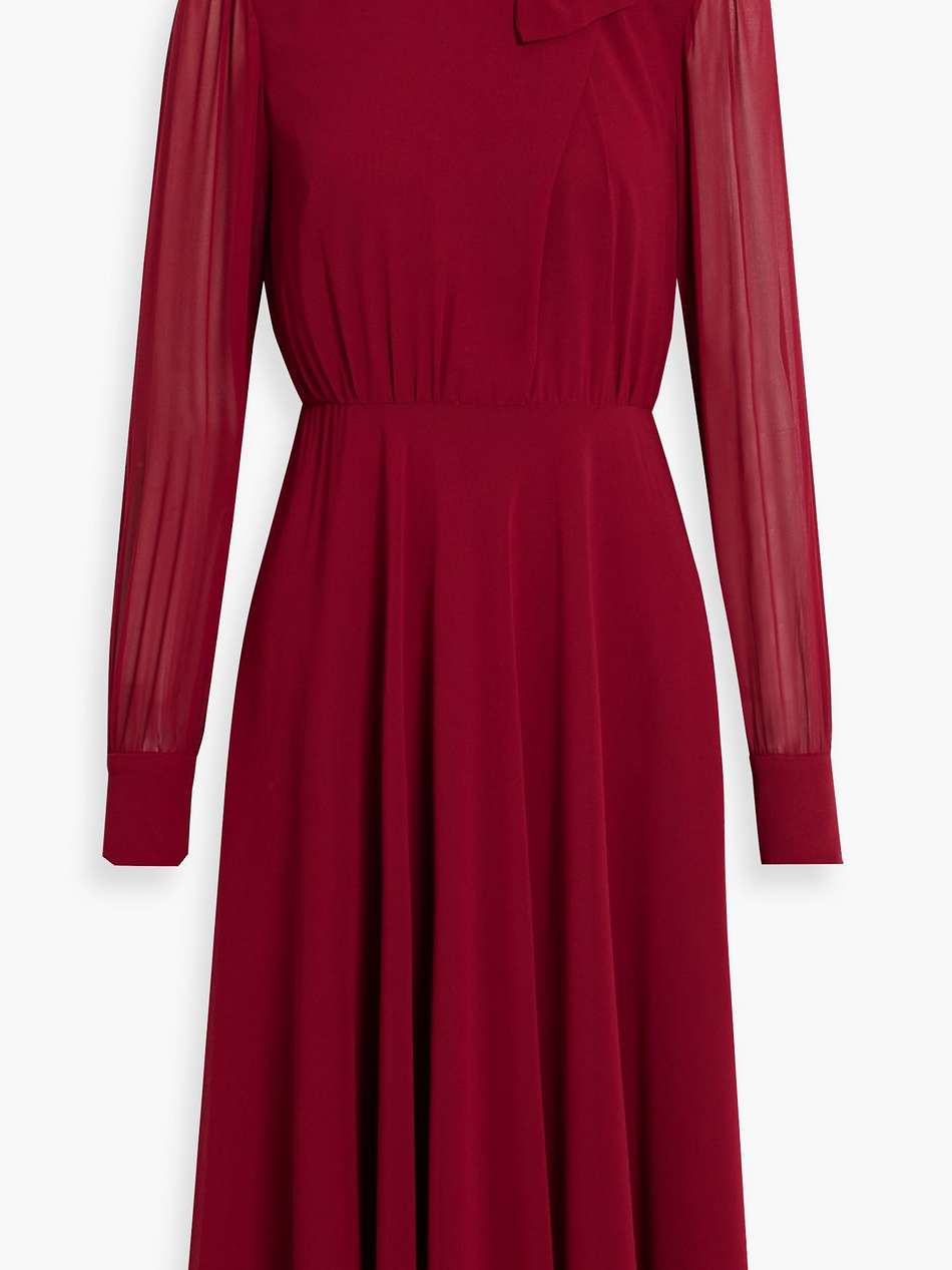 tie-detailed chiffon dress