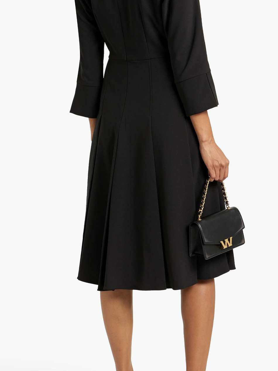pleated crepe dress