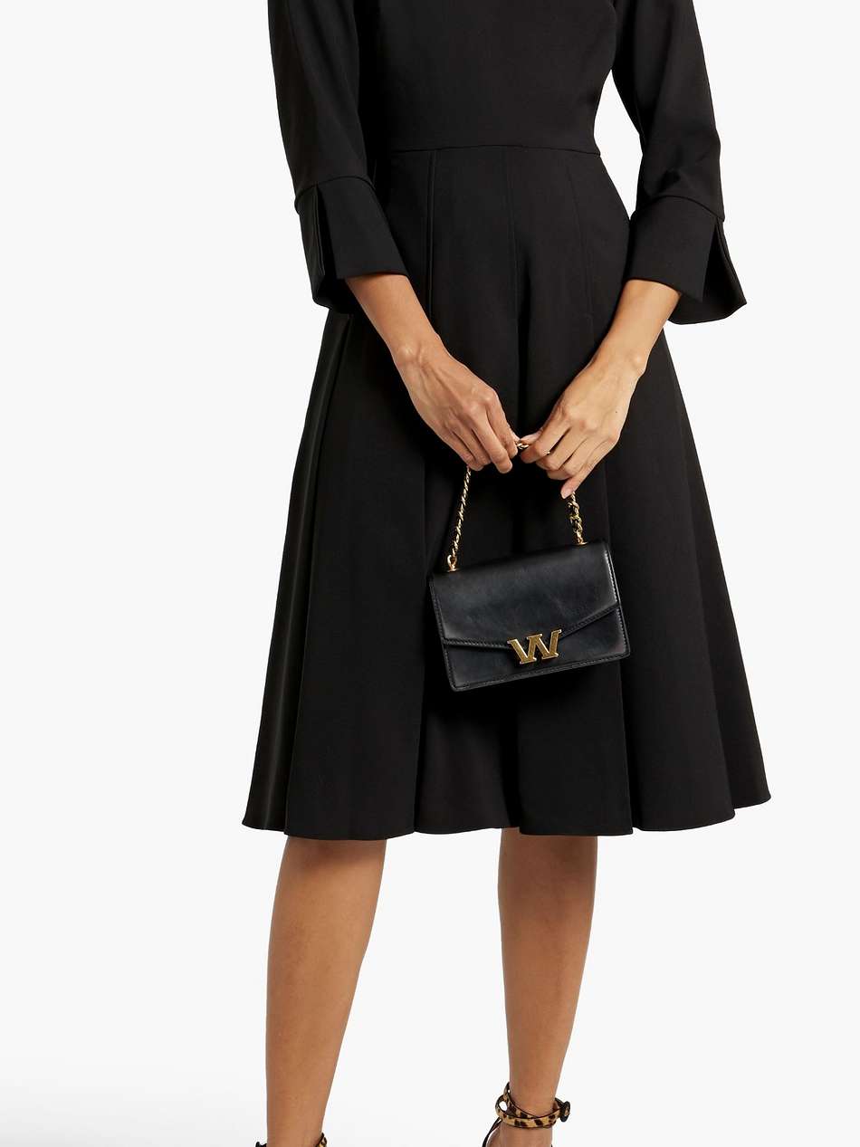 pleated crepe dress