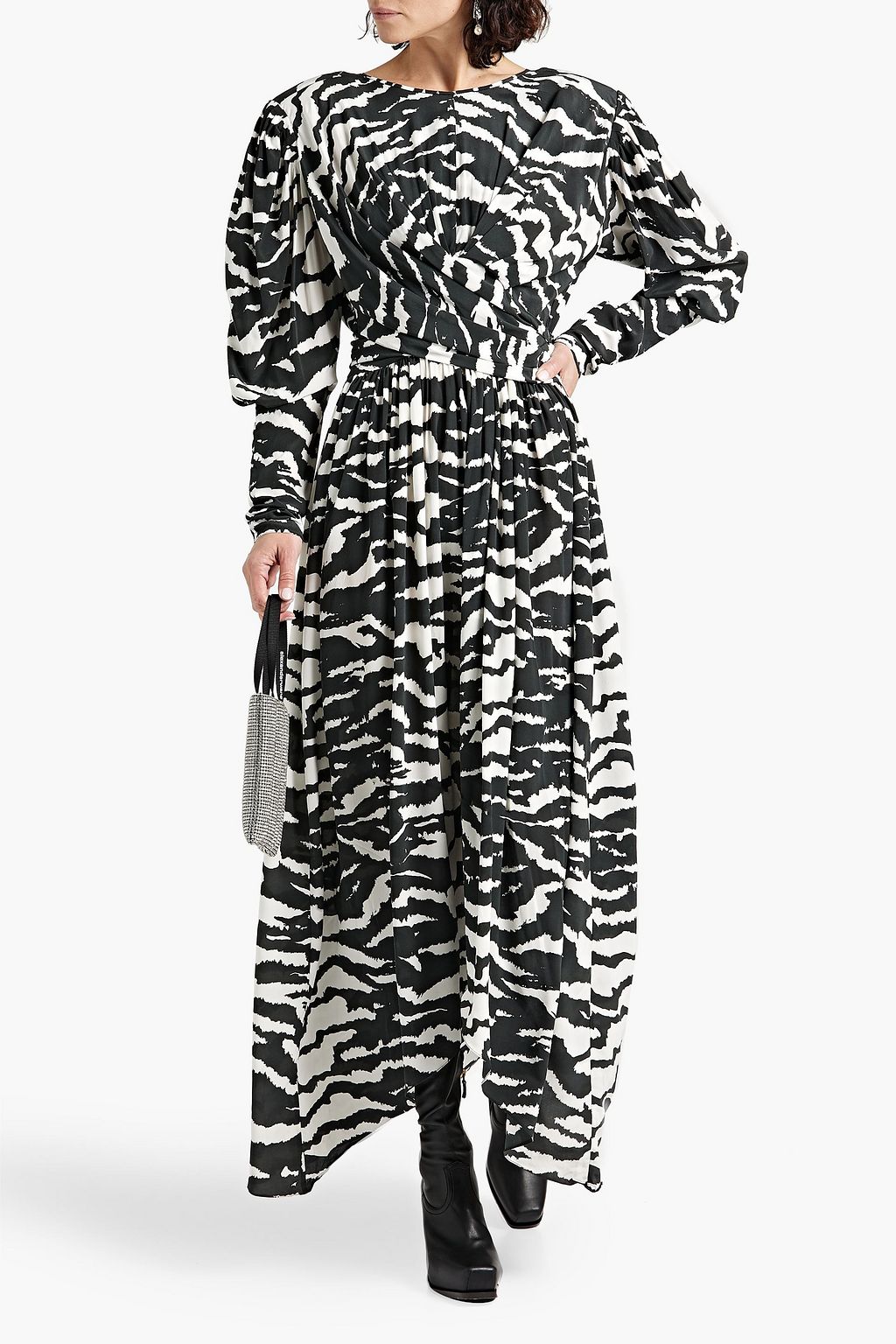 ISABEL MARANT Blaine ruched printed silk-blend crepe de chine maxi dress