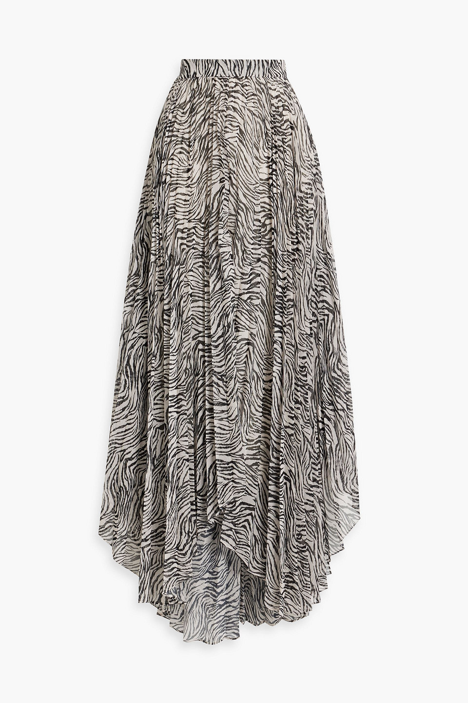 Isabel Marant Alena Asymmetric Zebra-print Chiffon Maxi Skirt In Animal Print