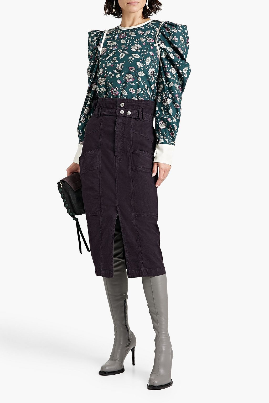 ISABEL MARANT Printed cotton-poplin blouse