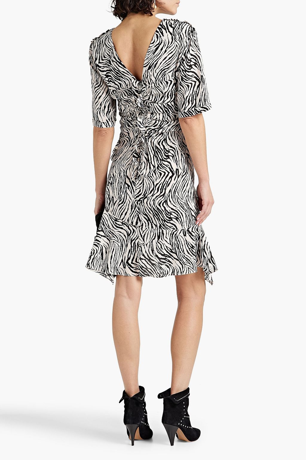 ISABEL MARANT Arodie ruched printed silk-blend crepe de chine mini dress