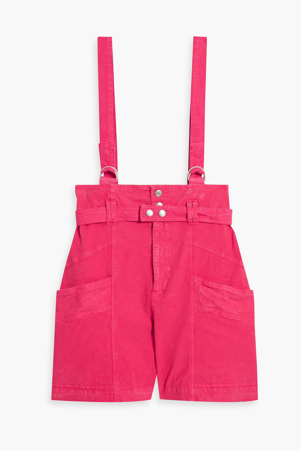 Isabel Marant Effie Stretch-linen And Cotton-blend Ripstop Shorts In Fuchsia