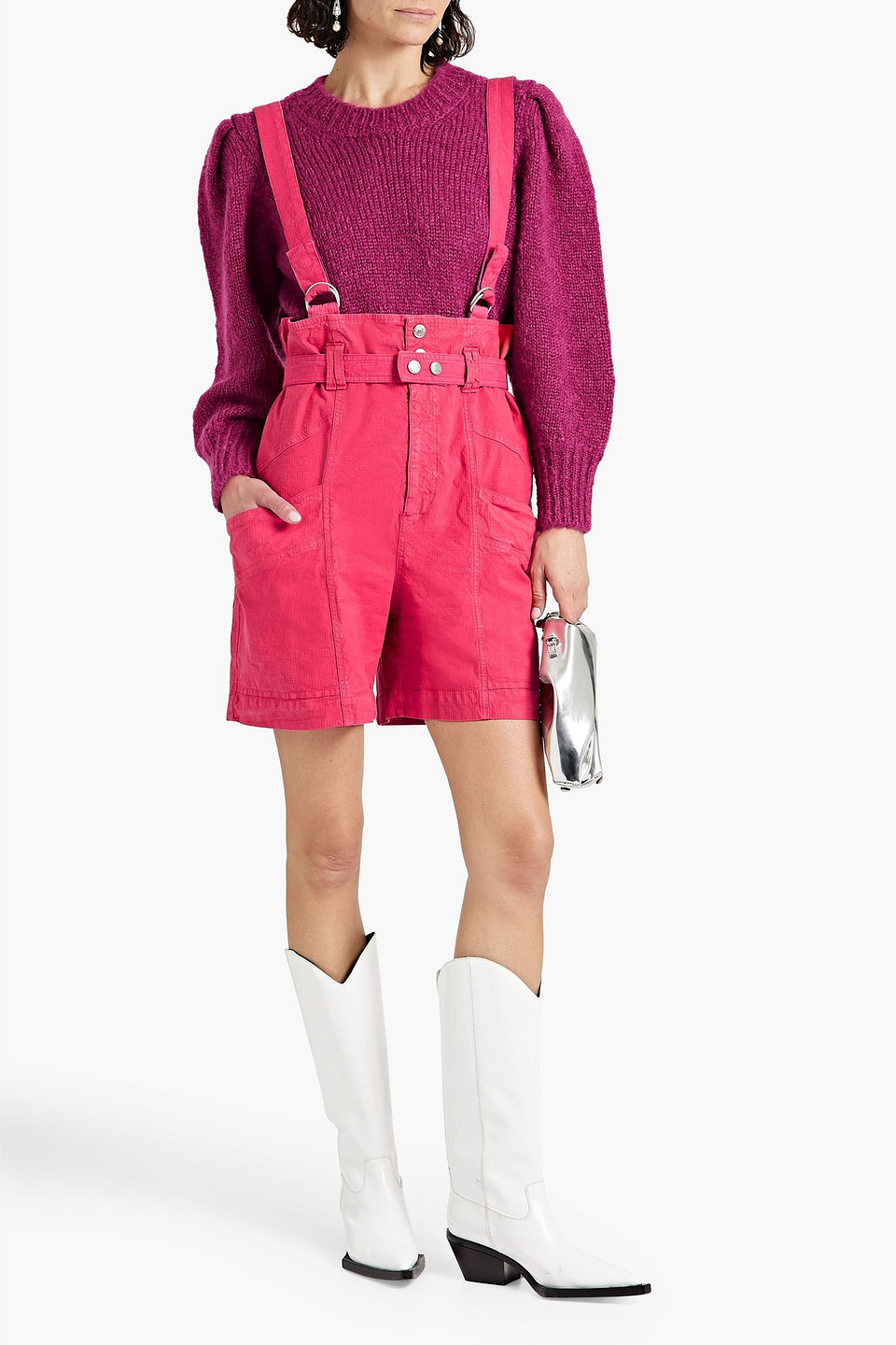 ISABEL MARANT EFFIE STRETCH-LINEN AND COTTON-BLEND RIPSTOP SHORTS