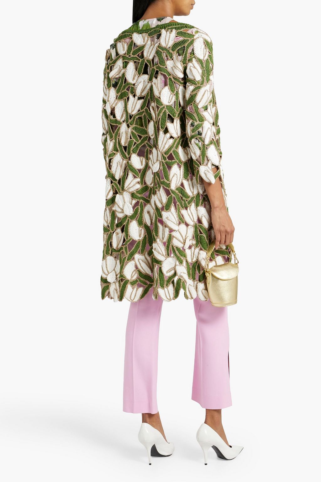 OSCAR DE LA RENTA Metallic crocheted cotton coat