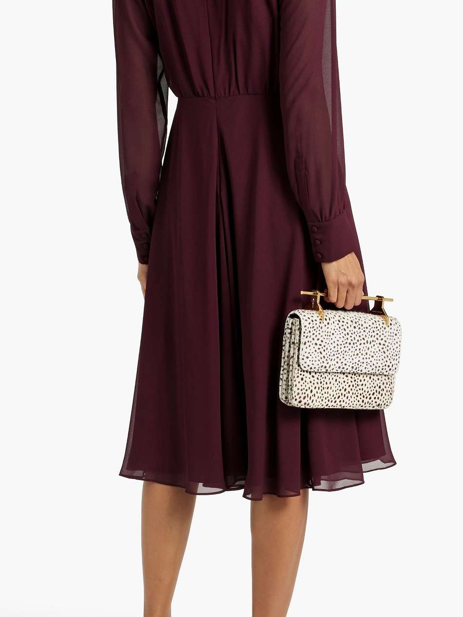 tie-detailed chiffon dress