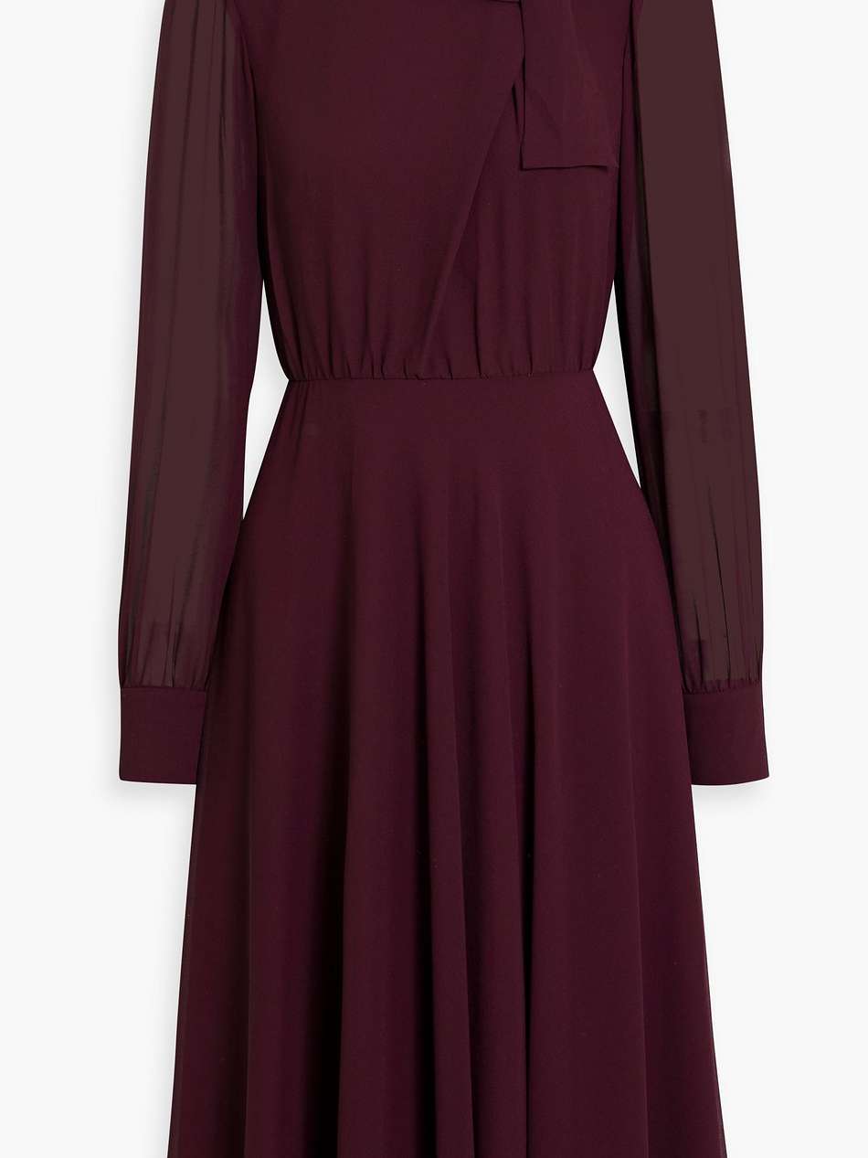 tie-detailed chiffon dress