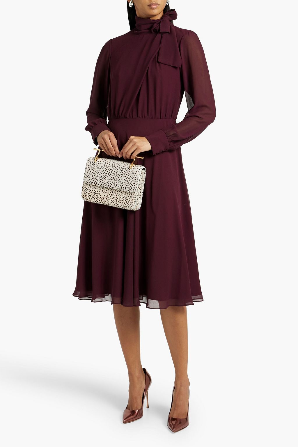 MIKAEL AGHAL Kleid aus Chiffon mit Bindedetail