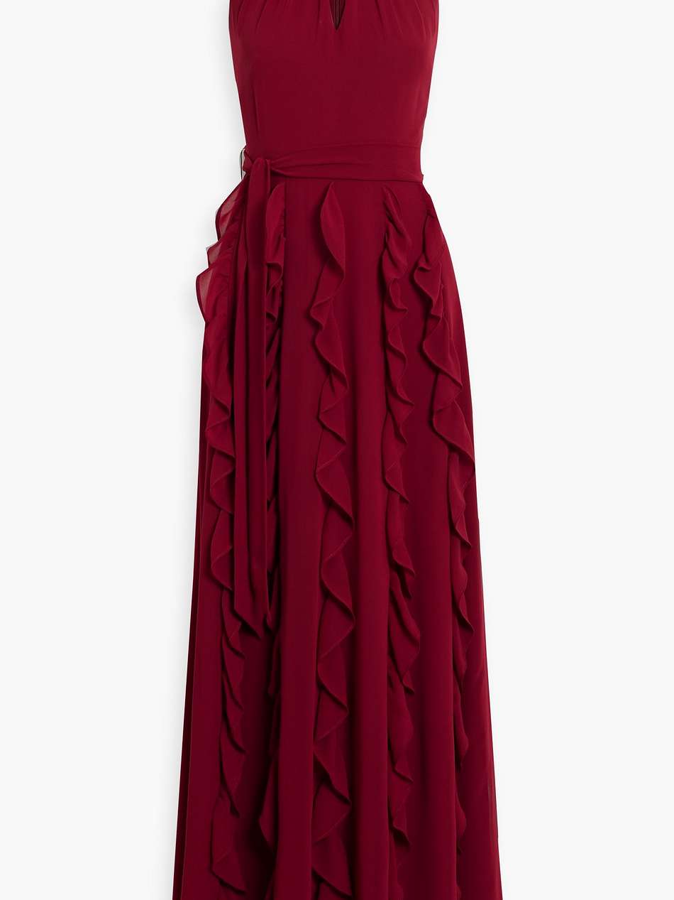 ruffled georgette maxi dress