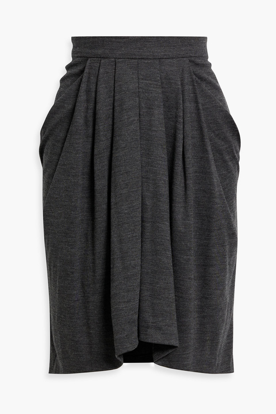 Isabel Marant Ginali Pleated Wool-jersey Skirt In Anthracite