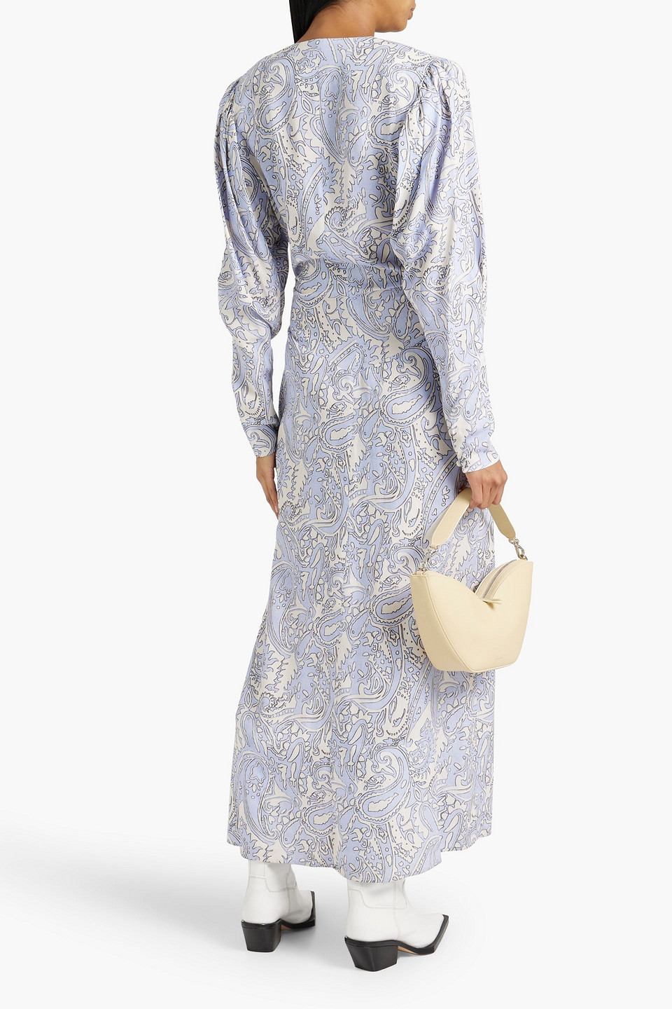 Isabel Marant Bagenia Printed Lyocell-twill Maxi Dress In Light Blue