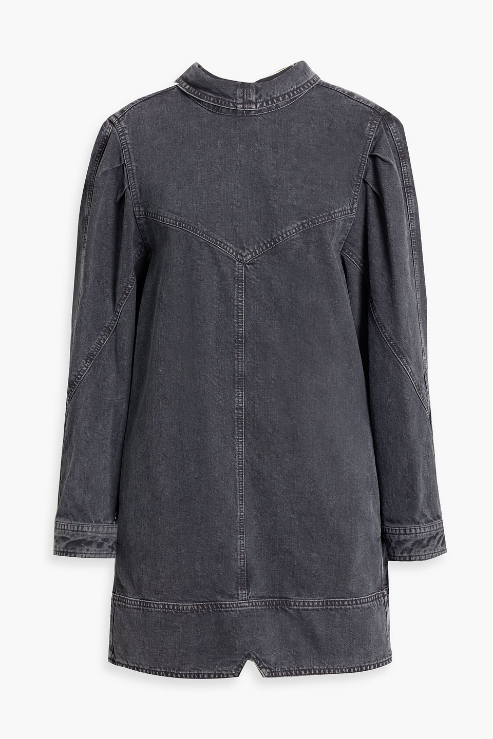 Isabel Marant Ervalia Snap-detailed Denim Mini Dress In Anthracite