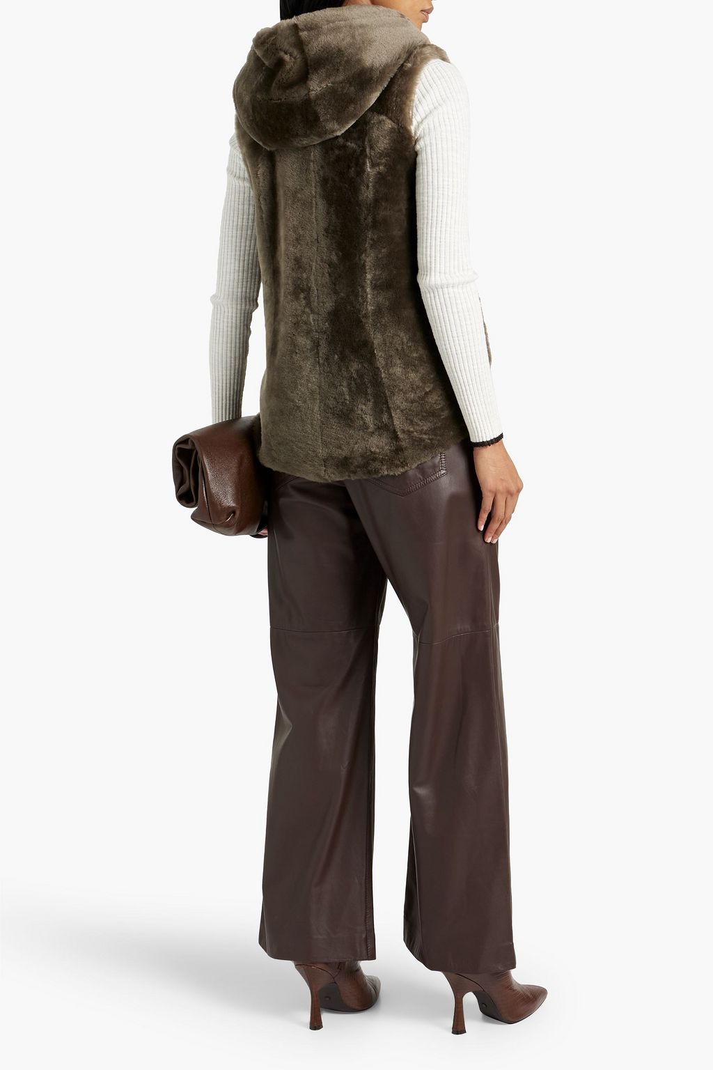 DOM GOOR Reversible shearling hooded vest