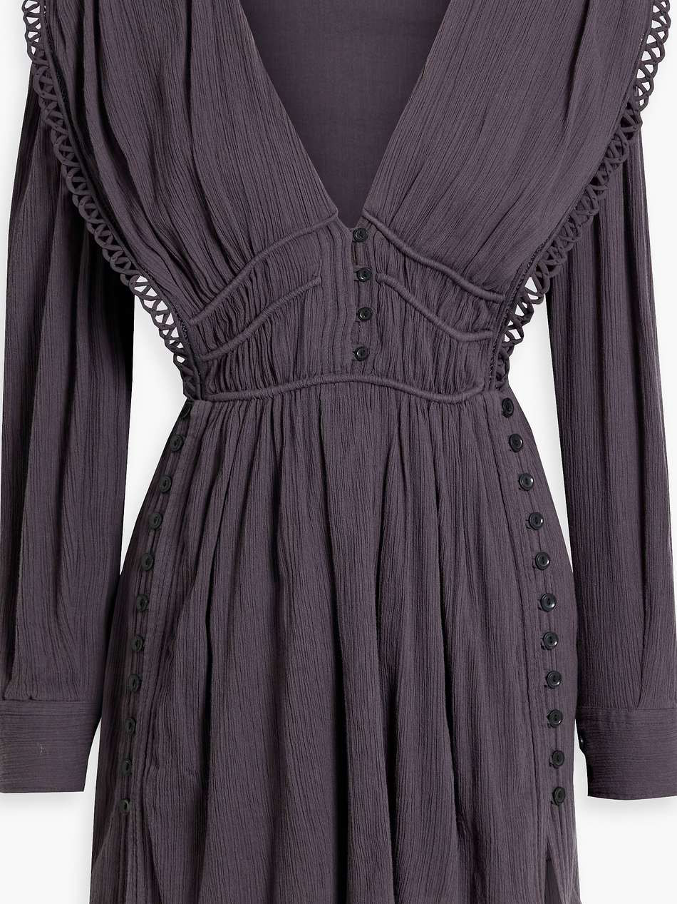 yaxo gathered cotton mini dress