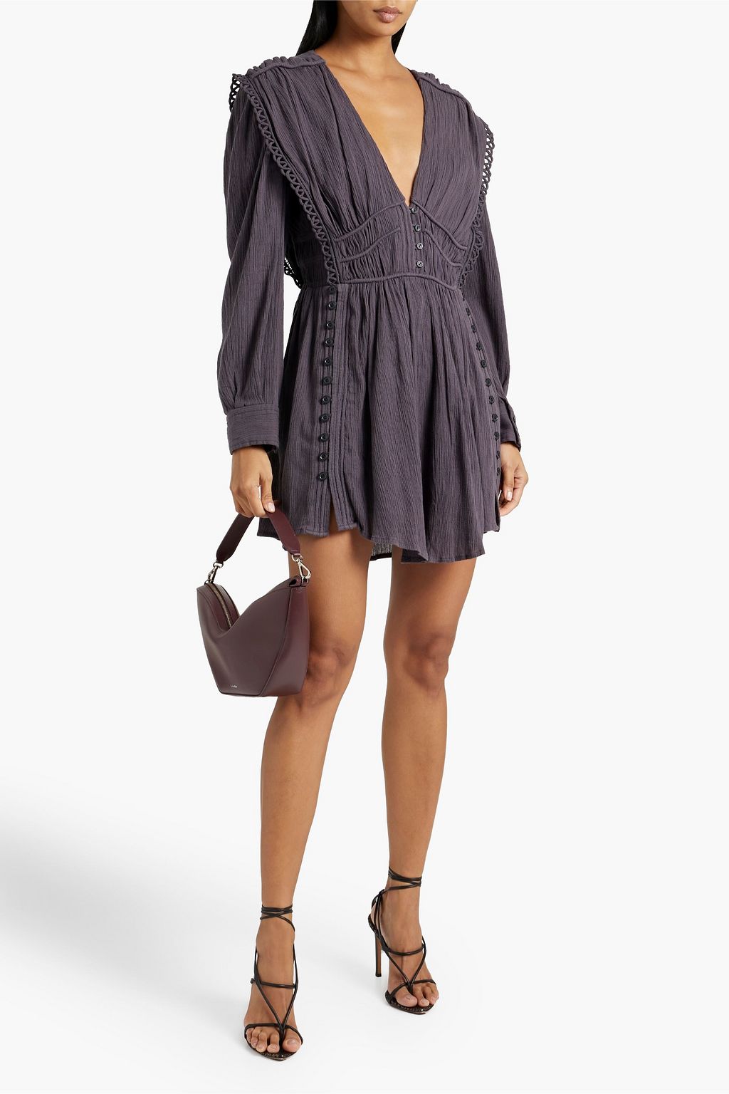 ISABEL MARANT Yaxo gathered cotton mini dress | THE OUTNET