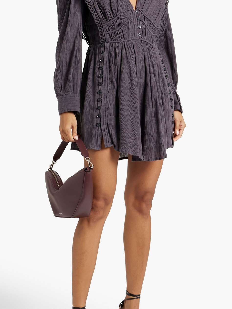 yaxo gathered cotton mini dress