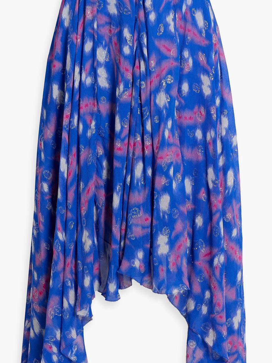 namoni printed fil coupé silk-blend crepon maxi skirt