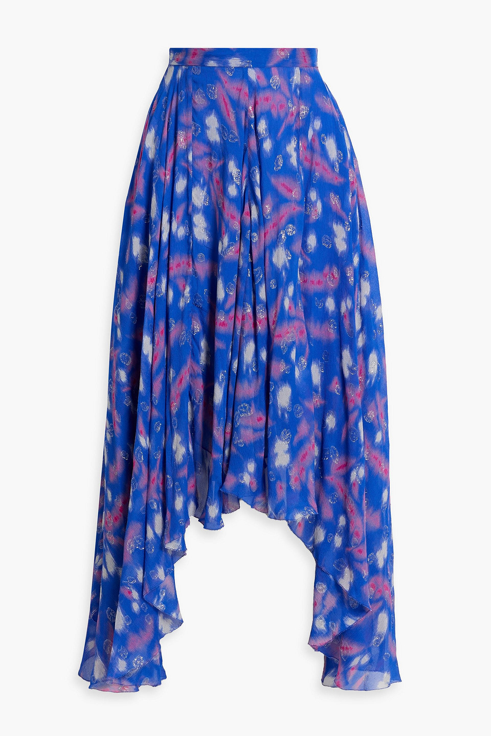 Isabel Marant Namoni Printed Fil Coupé Silk-blend Crepon Maxi Skirt In Bright Blue