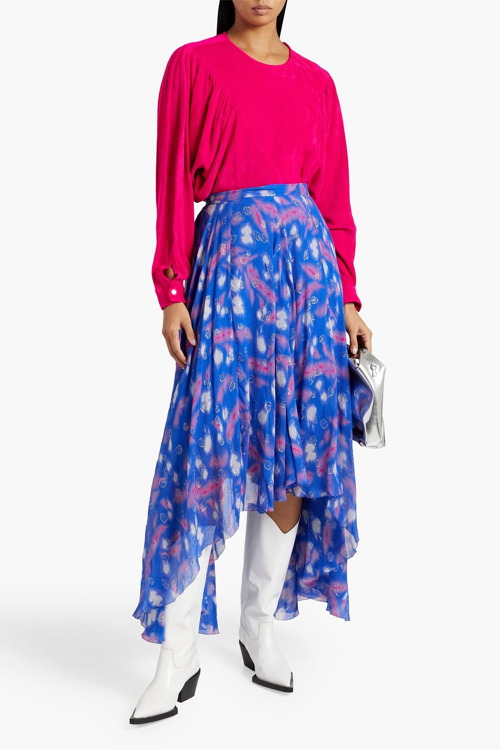 ISABEL MARANT Namoni printed fil coupé silk-blend crepon maxi skirt