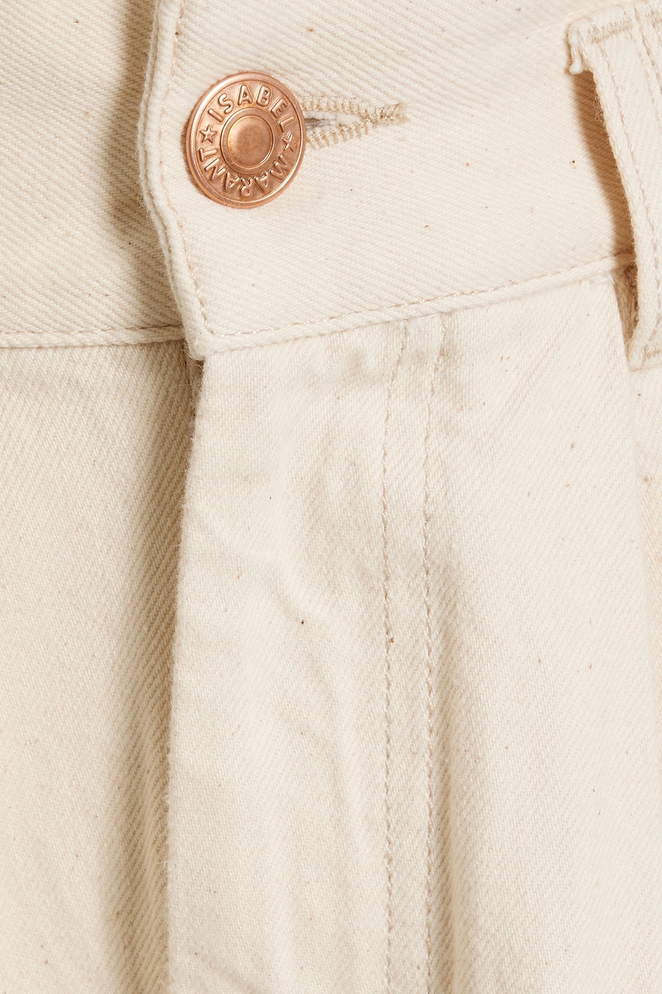 Isabel Marant Naidenae Pleated Cotton-twill Wide-leg Pants In Cream