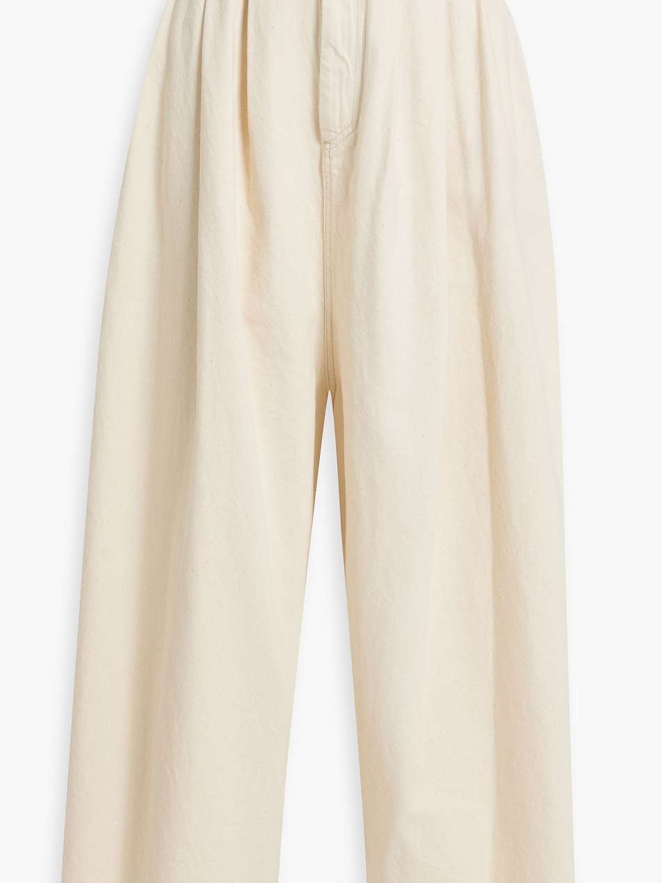 naidenae pleated cotton-twill wide-leg pants
