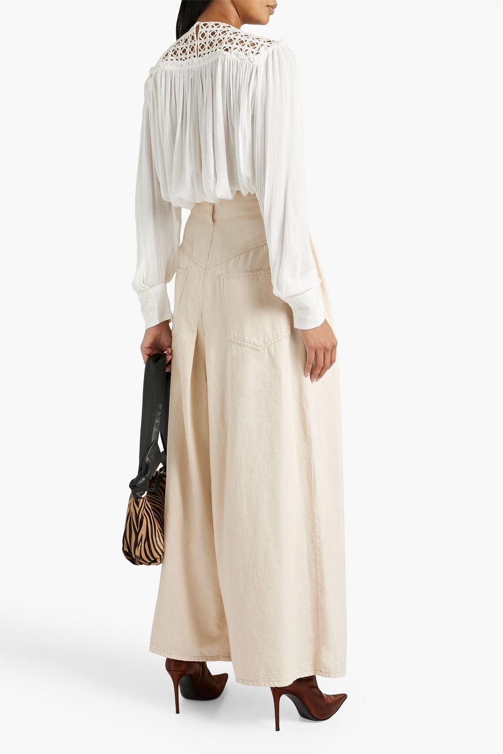 ISABEL MARANT Dakeria crochet-paneled jacquard blouse