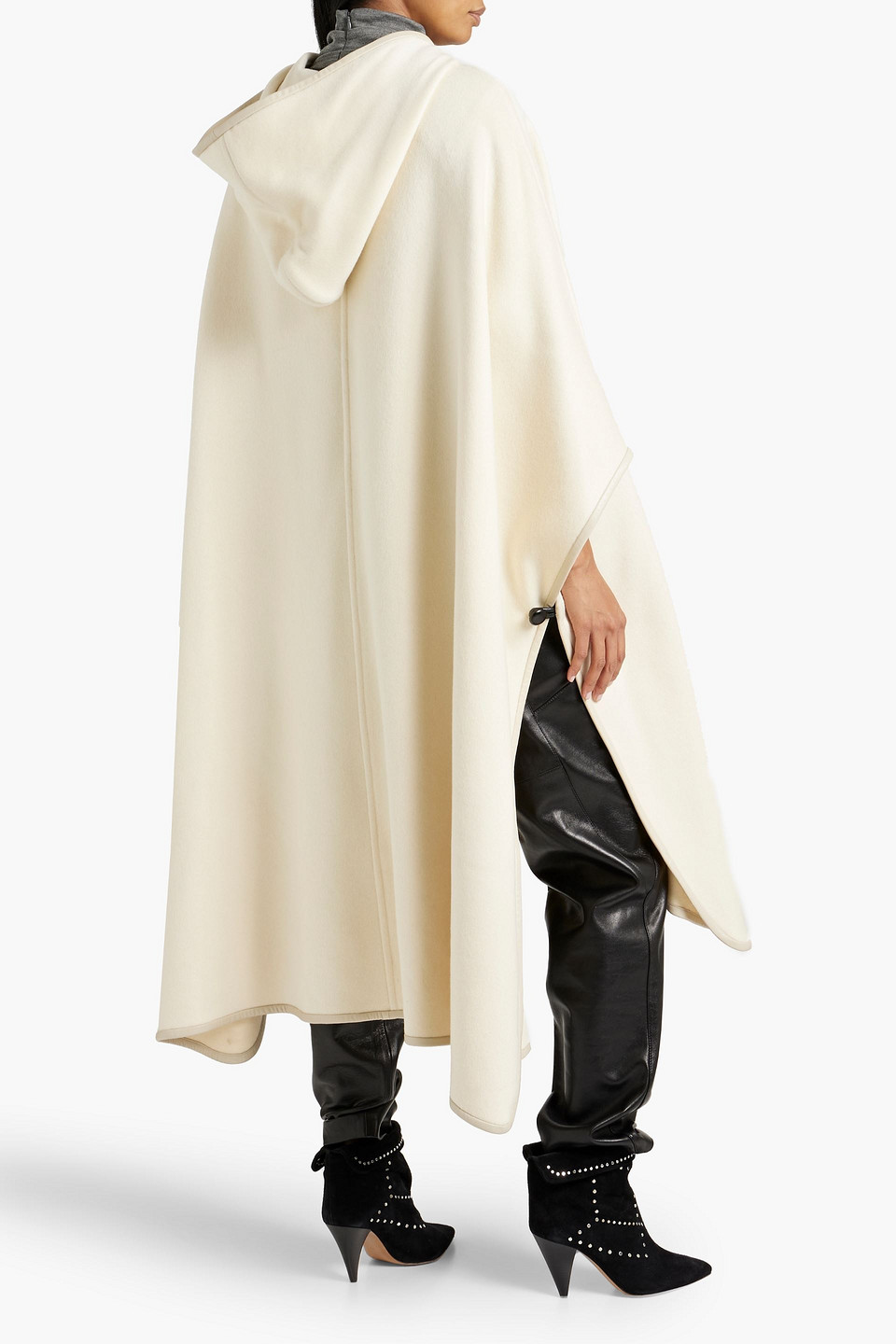 Isabel Marant Eowyn Wool-blend Felt Hooded Poncho In Ecru
