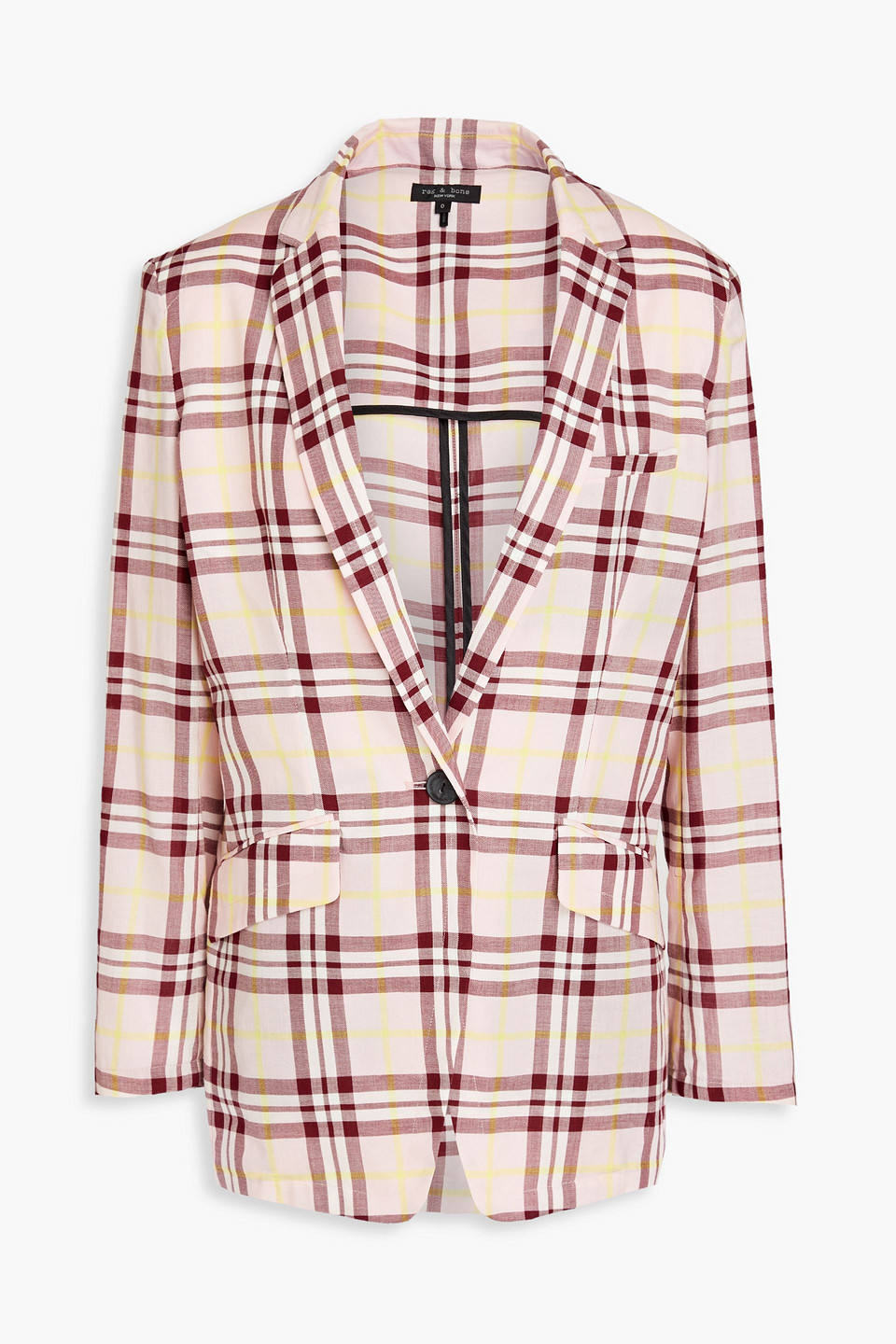 Rag & Bone Margot Plaid Blazer In Baby Pink