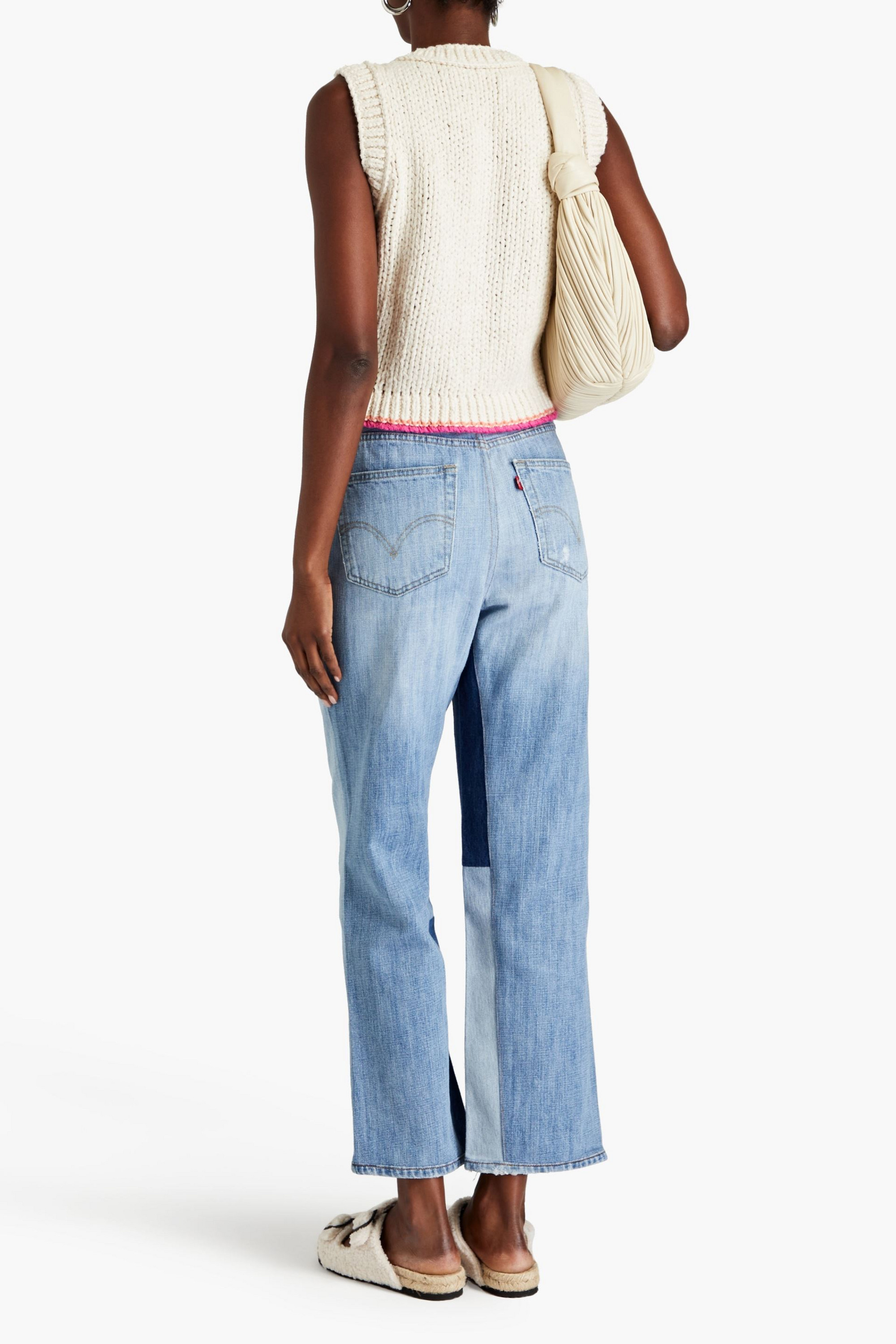 RE/DONE WITH LEVI'S Patchwork high-rise straight-leg jeans