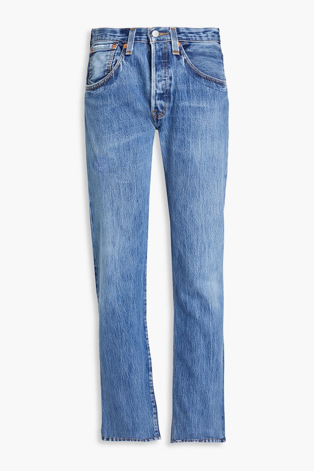 RE/DONE WITH LEVI'S Faded mid-rise straight-leg jeans | THE OUTNET