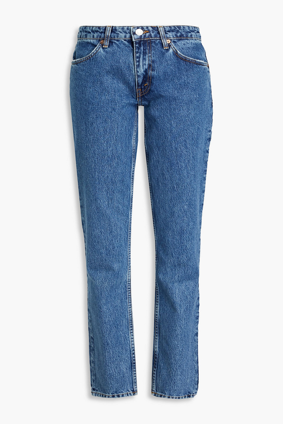 Low-rise straight-leg jeans