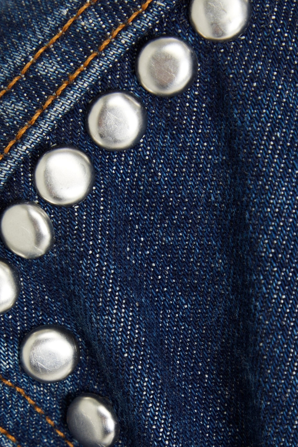 Shop Re/done Studded Denim Jacket In Dark Denim