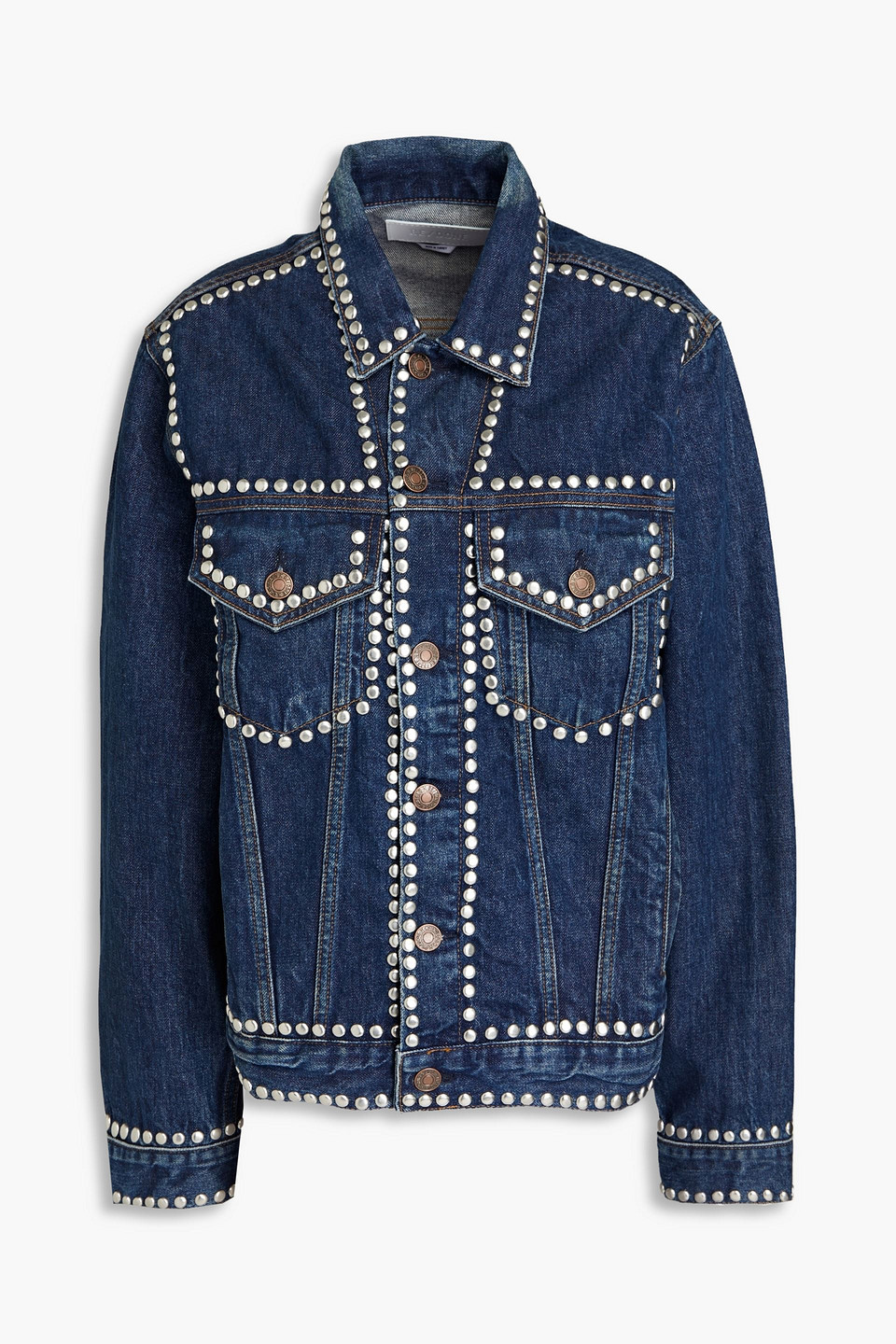 Re/done Studded Denim Jacket In Dark Denim