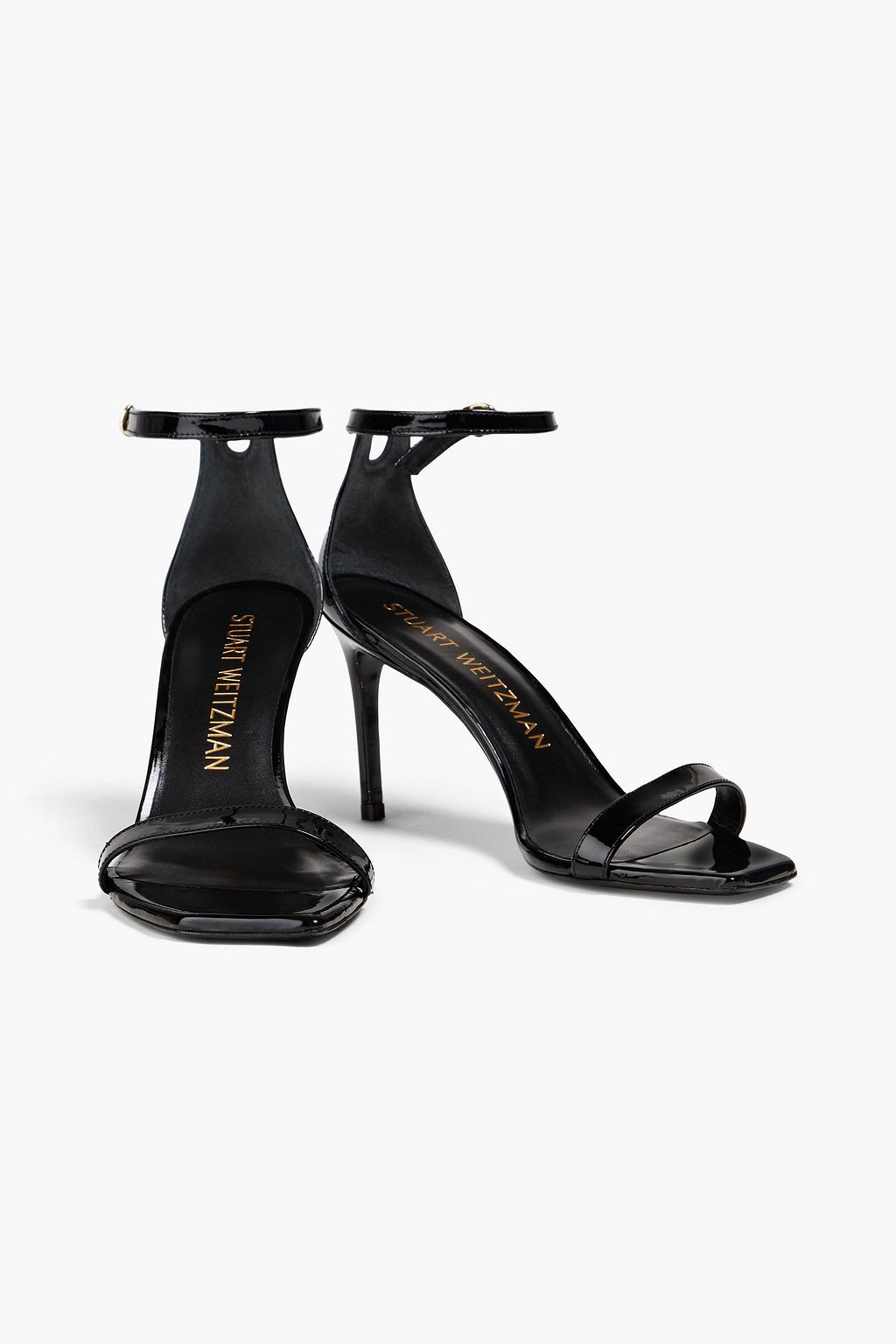 STUART WEITZMAN صندل مصنوع من الجلد اللامع